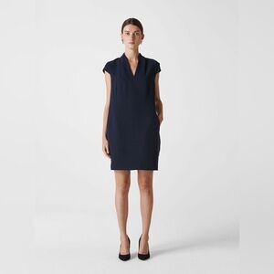 Whistles Paige V-Neck Crepe Shift Dress, size 2